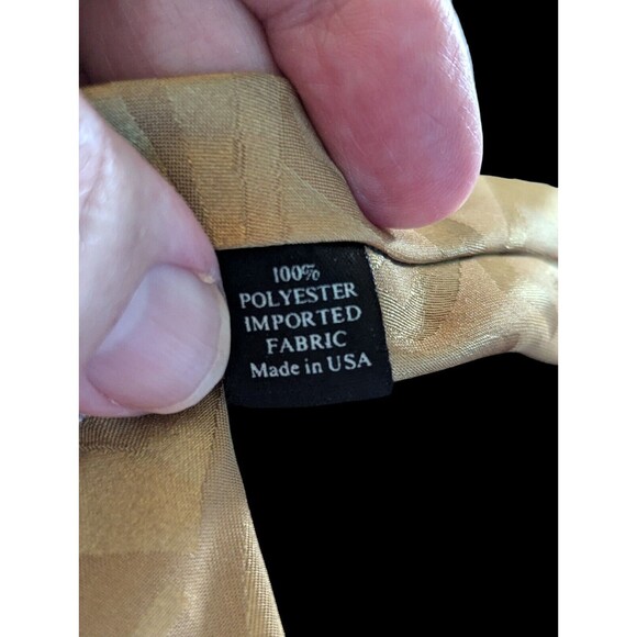 Florenzi Collection Mens Necktie Gold 100% Polyester Made in USA 55"x3" Vintage - Picture 4 of 4